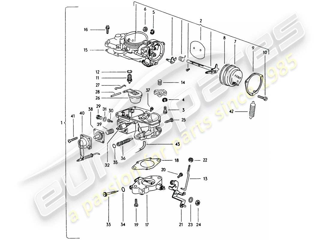 porsche 1974 (914) carburateur schéma des pièces
