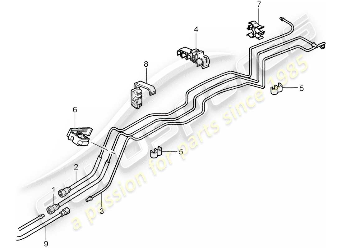 porsche 2009 997-2 turbo / gt2 système de carburant schéma des pièces