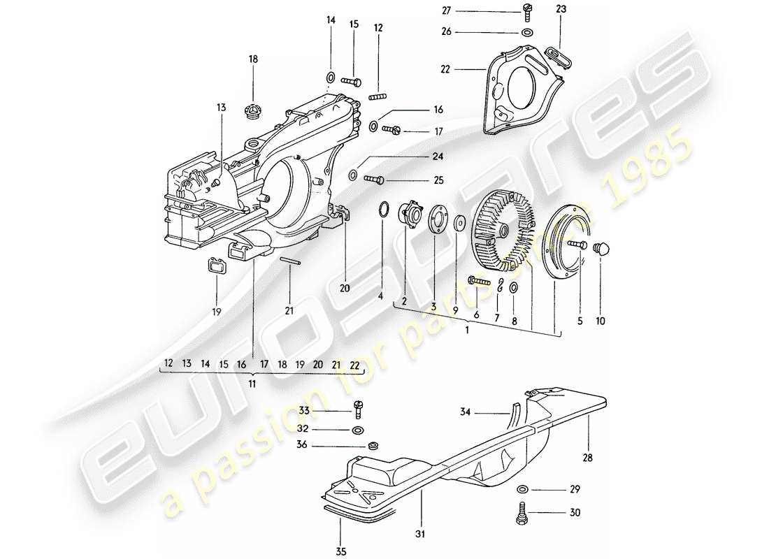 porsche 1976 (914) refroidissement par air schéma des pièces