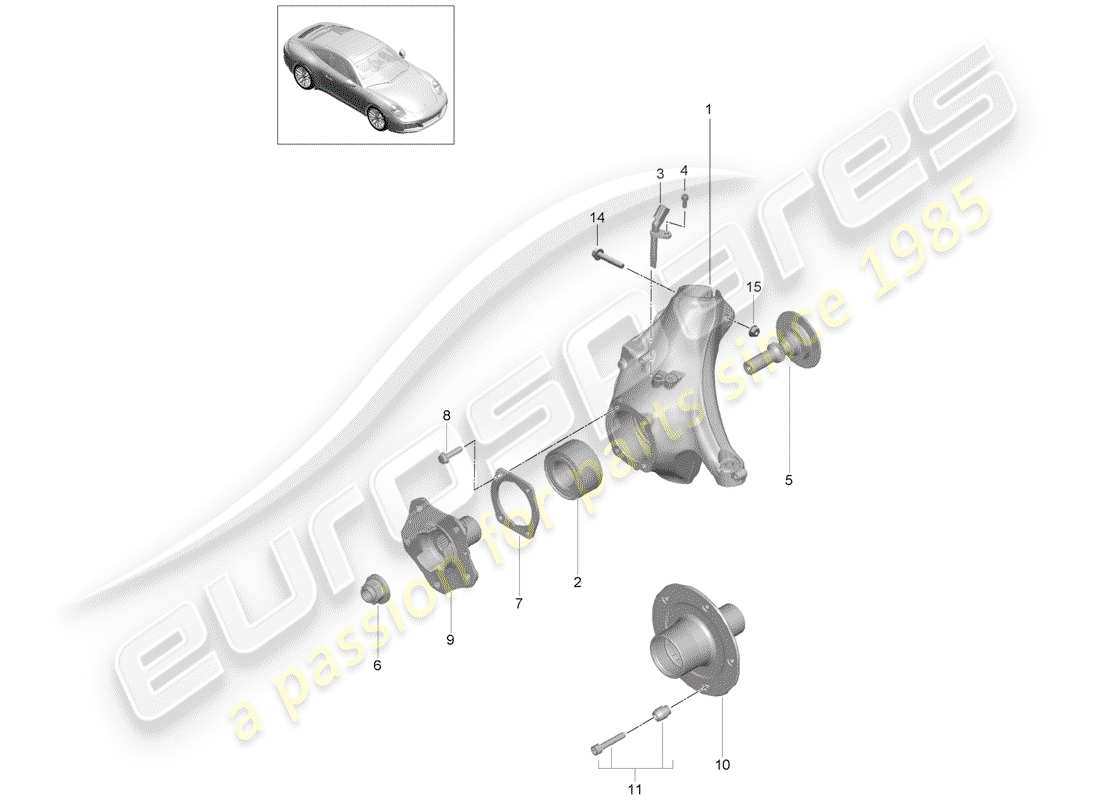 porsche 2019 (991-2) support de roue schéma des pièces