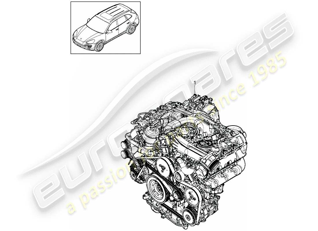 porsche 2011 (cayenne e2 92a) moteur de remplacement schéma des pièces