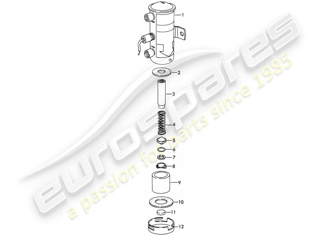 porsche 1965 (911/912) pièces individuelles - pour - pompe à essence - électrique - d >> - mj 1968 schéma des pièces