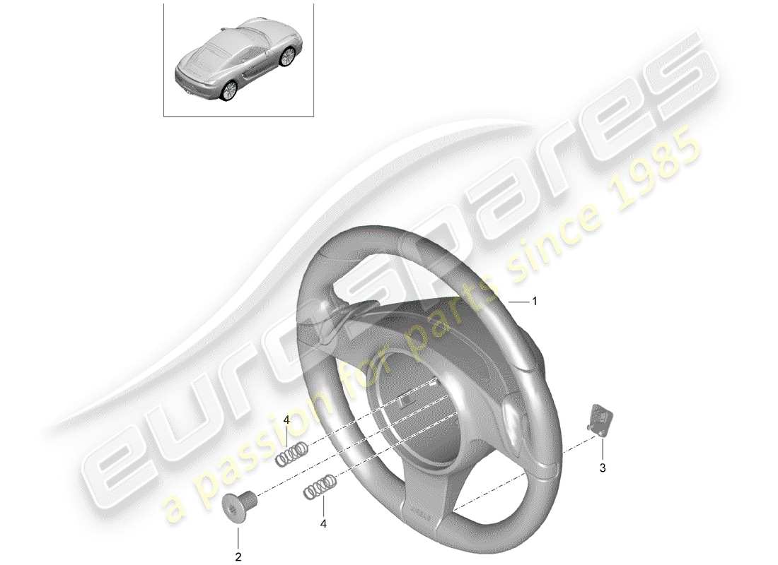 porsche 2015 (981 cayman) volants de direction schéma des pièces