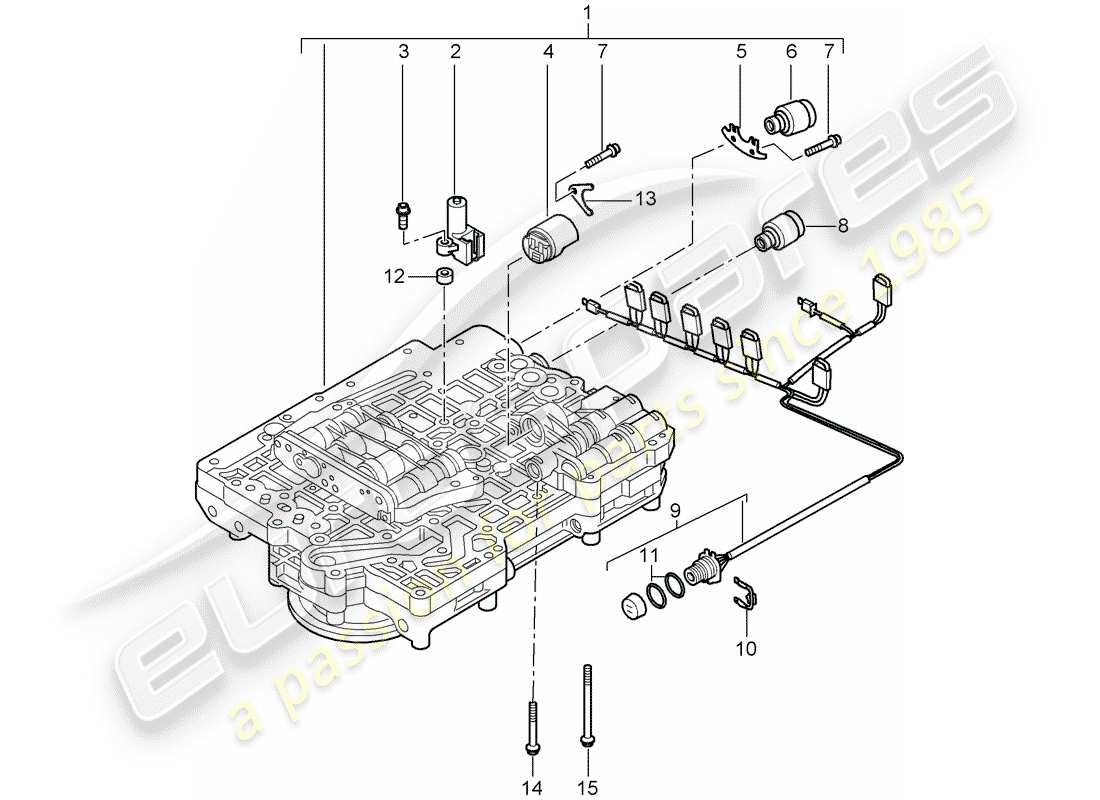 porsche 2006 (987 cayman) tiptronique schéma des pièces