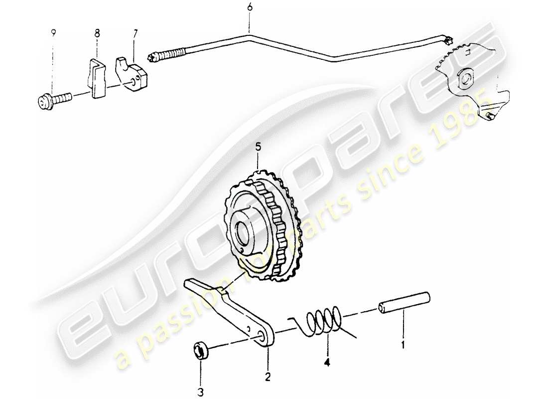 porsche 1994 (964) tiptronic - serrure de stationnement schéma des pièces