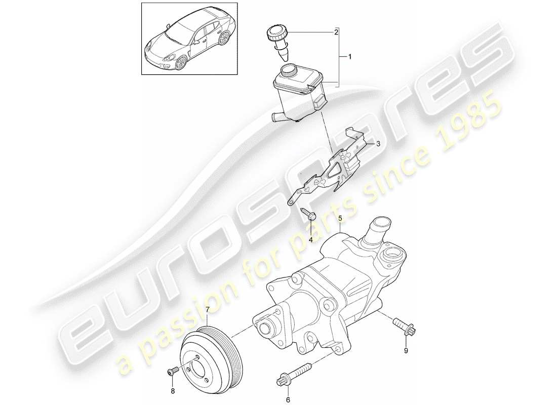 porsche 2016 (panamera 970) direction assistée schéma des pièces