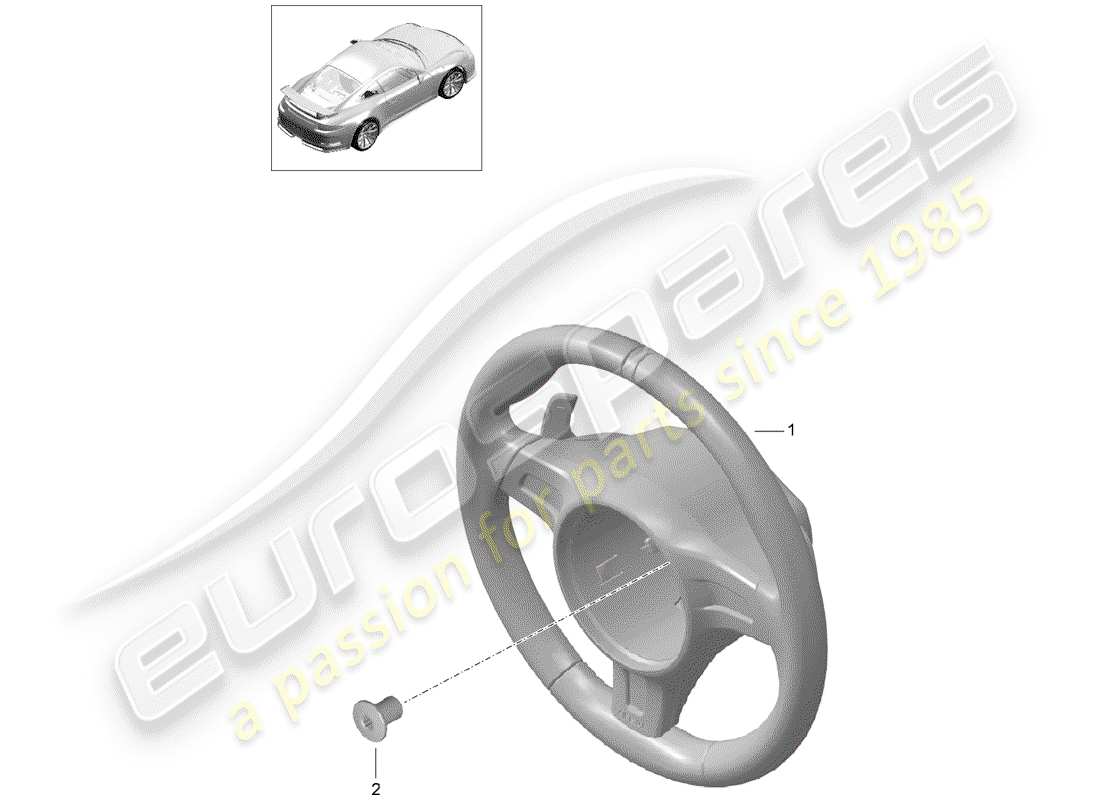 porsche 2019 (991-2 r/gt3/rs) volant de direction schéma des pièces