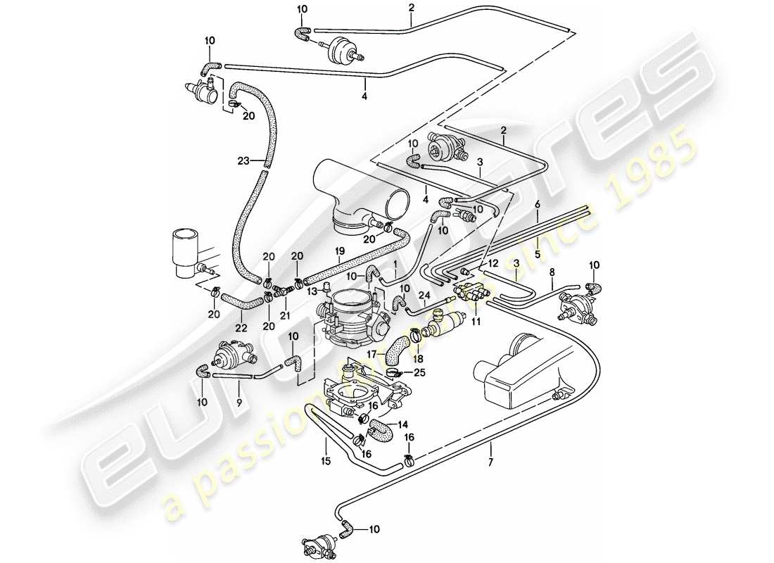 porsche 1983 (928) lh-jetronic - 2 - d - mj 1985>> schéma des pièces
