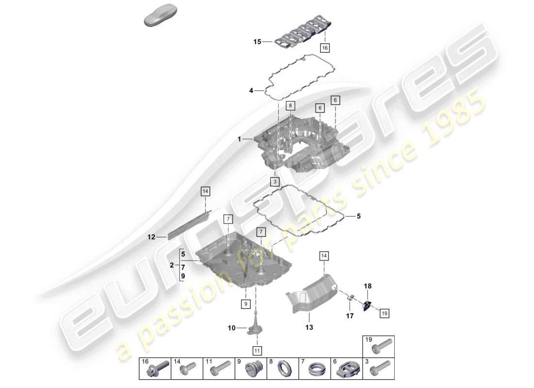 porsche 2019 (718 boxster) carter d'huile schéma des pièces