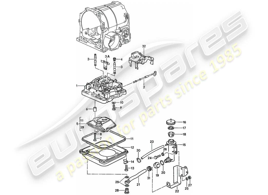 porsche 1978 (928) corps de soupape de sélecteur - transmission automatique schéma des pièces
