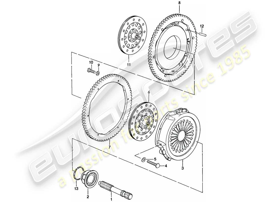 porsche 1978 (928) embrayage schéma des pièces