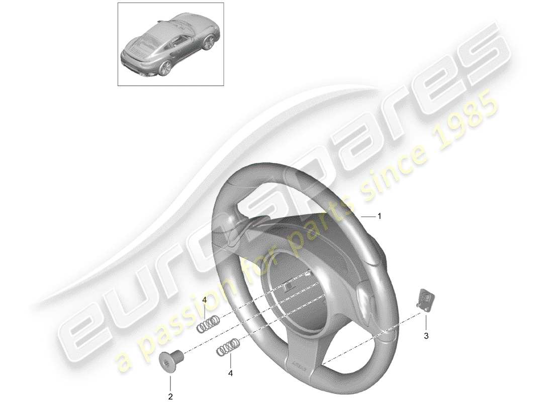 porsche 2019 (991-2 turbo) volant schéma des pièces