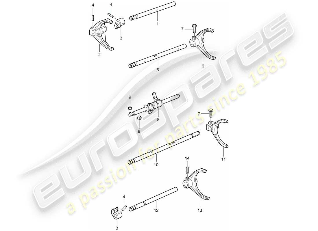 porsche 2009 997-2 turbo / gt2 arbre sélecteur schéma des pièces
