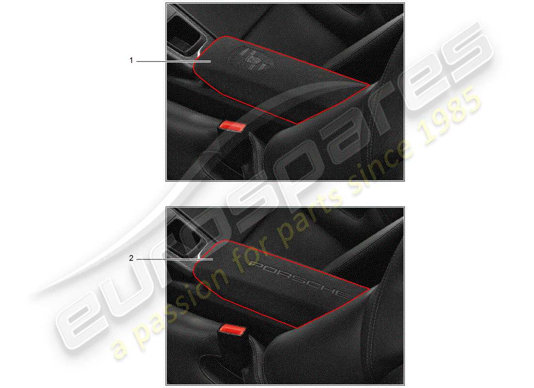 porsche 2019 (tequipment 98x/99x) couverture schéma des pièces