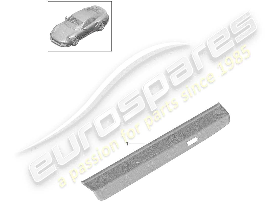 porsche 2019 (991-2 turbo) plaque de seuil - panneau de seuil schéma des pièces