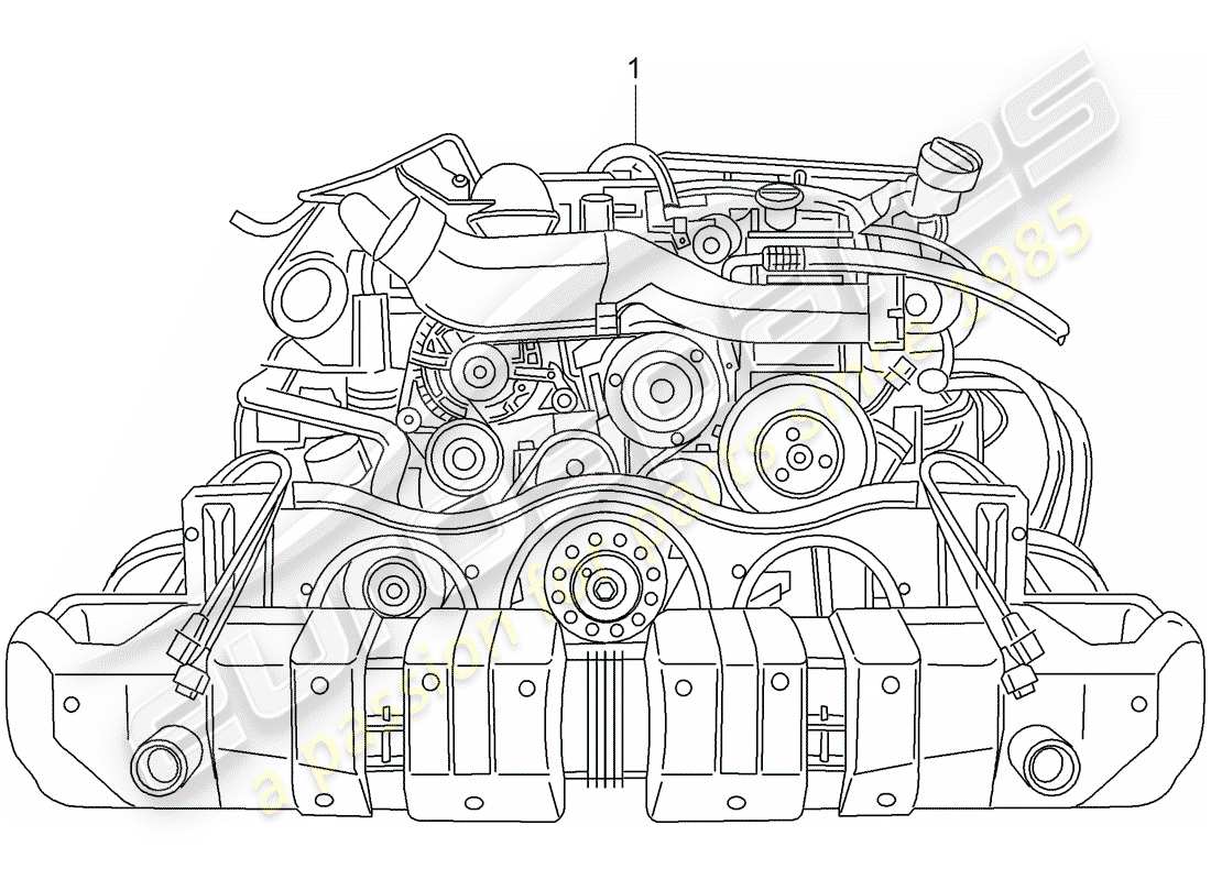 porsche 2009 997-2 turbo / gt2 moteur de remplacement schéma des pièces