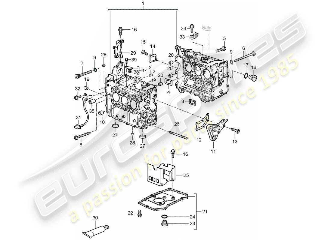 porsche 2005 (997-1) carter moteur schéma des pièces