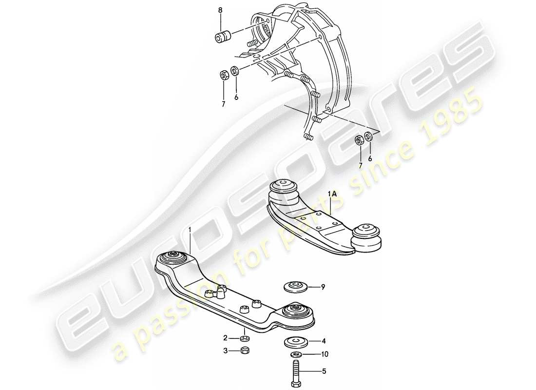 porsche 1989 (911) suspension de transmission schéma des pièces