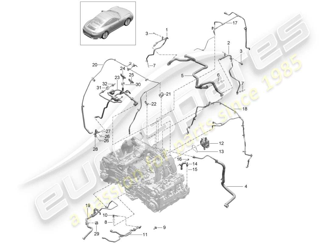 porsche 2020 (991-2) reniflard de carter schéma des pièces