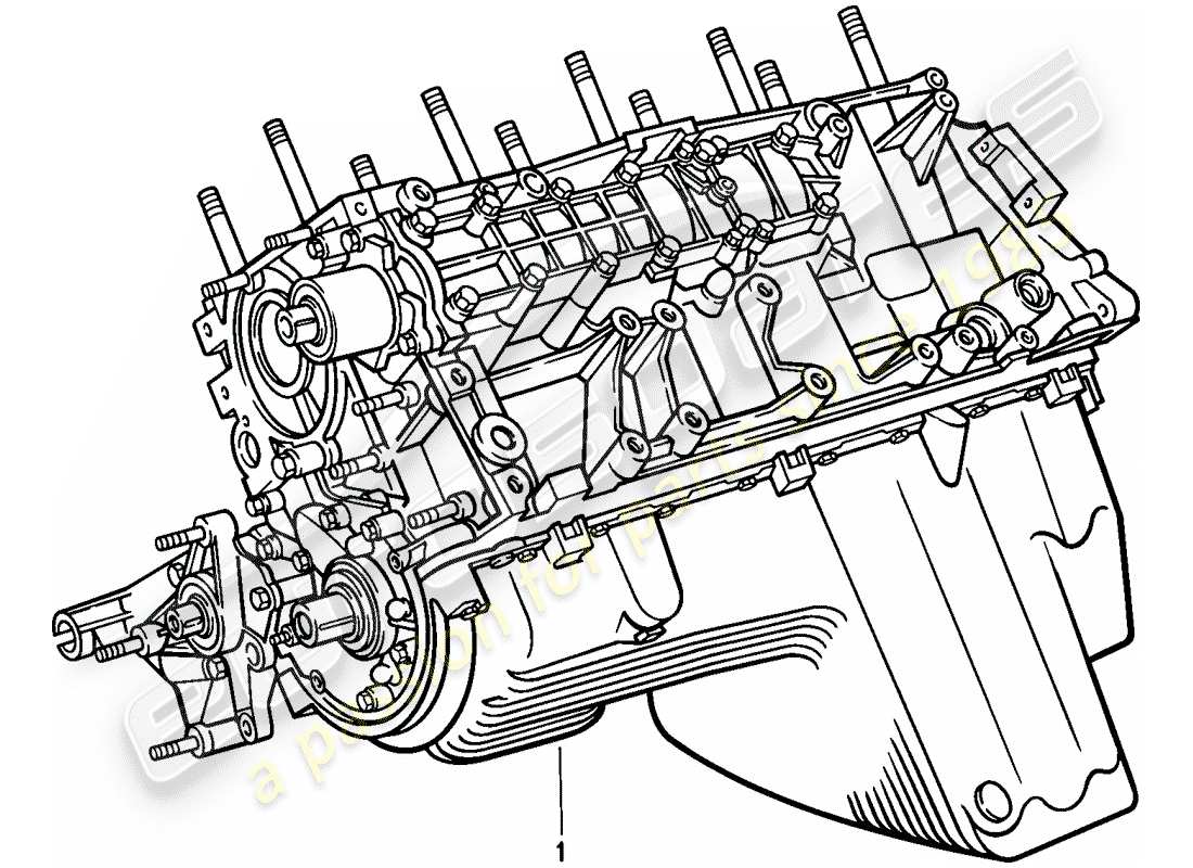 porsche 1986 (944) moteur de remplacement - moteur court - carter moteur schéma des pièces