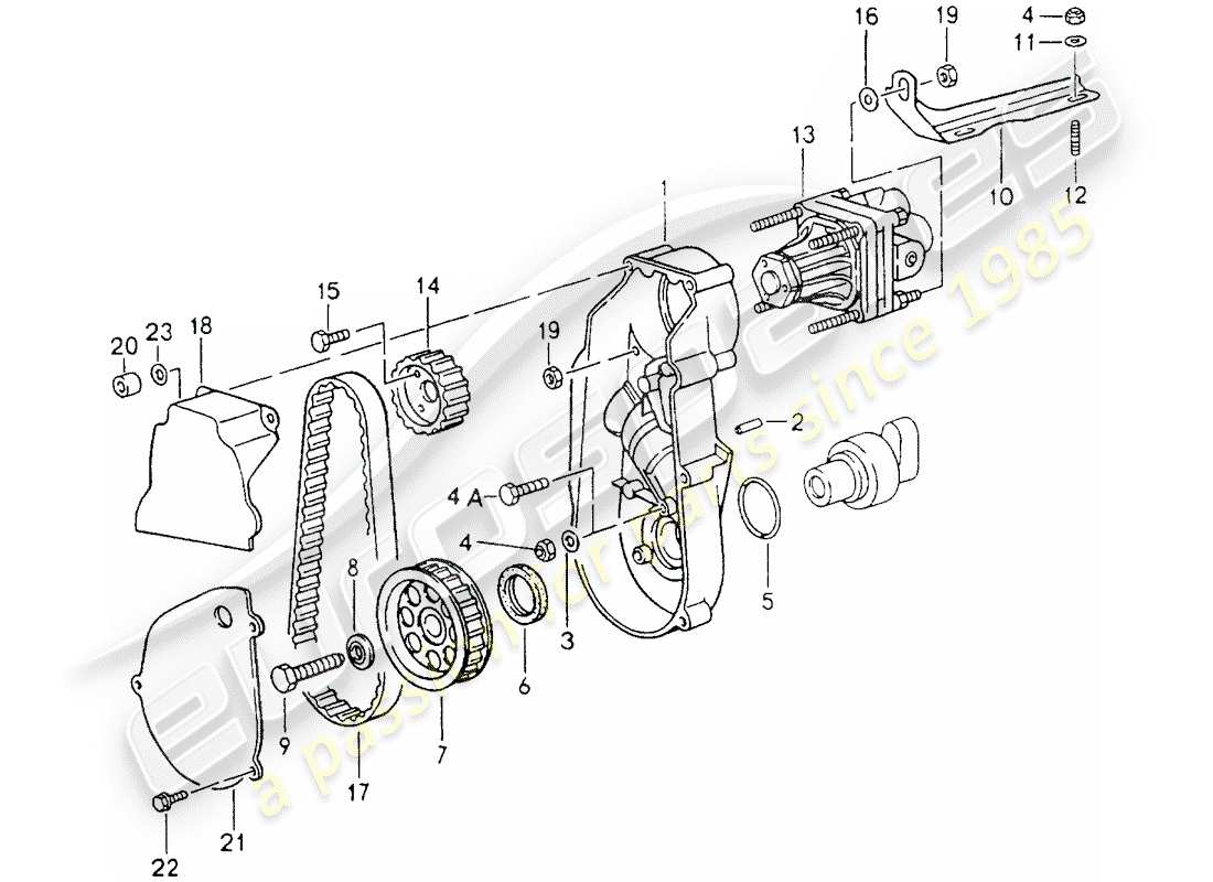 porsche 1990 (964) pompe de direction assistée schéma des pièces
