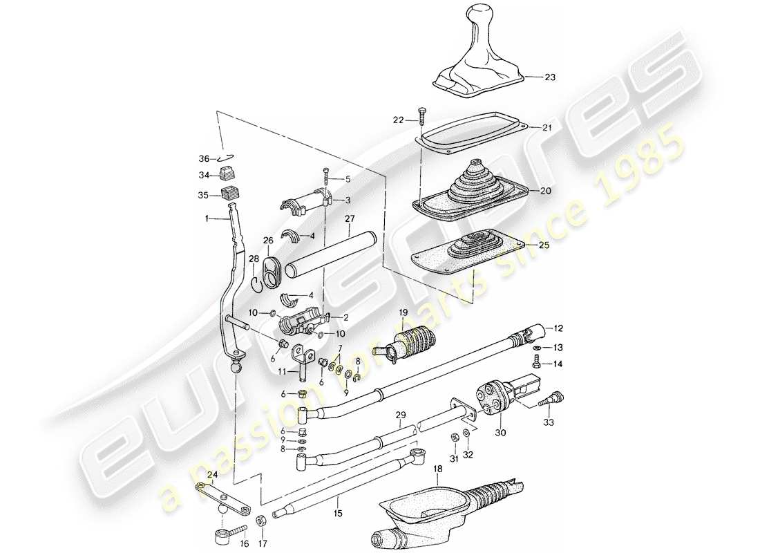 porsche 1995 (993) contrôle des transmissions schéma des pièces