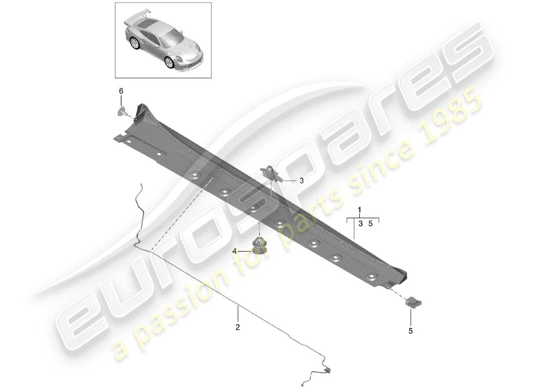 porsche 2014 (991-1 turbo) garniture de membre latéral schéma des pièces
