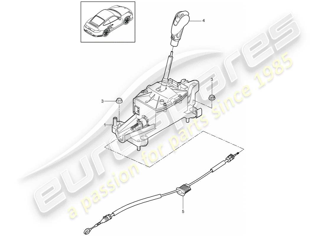 porsche 2013 (997-2 turbo / gt2 rs) levier sélecteur schéma des pièces