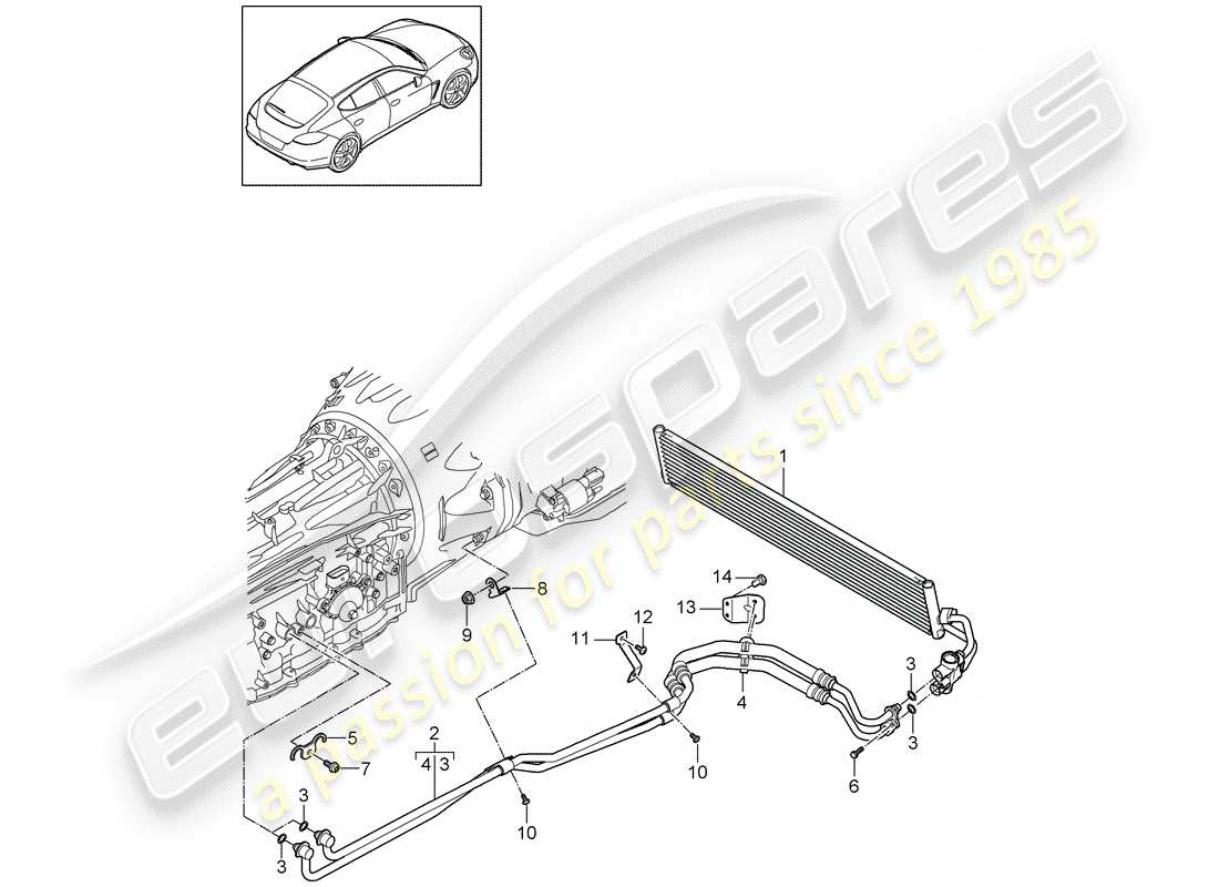 porsche 2012 (panamera 970) tiptronique schéma des pièces