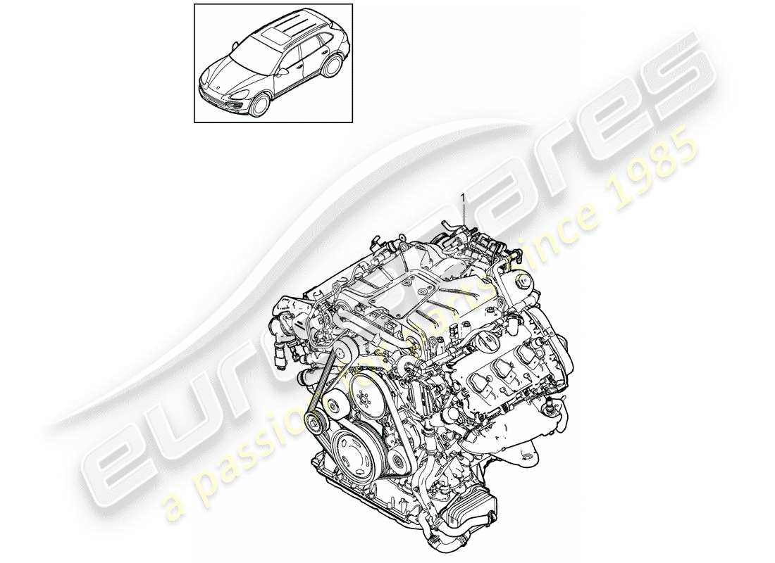 porsche 2011 (cayenne e2 92a) moteur de remplacement schéma des pièces