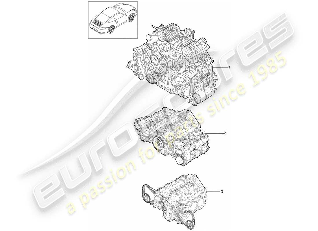 porsche 2012 (997-2) moteur de remplacement schéma des pièces