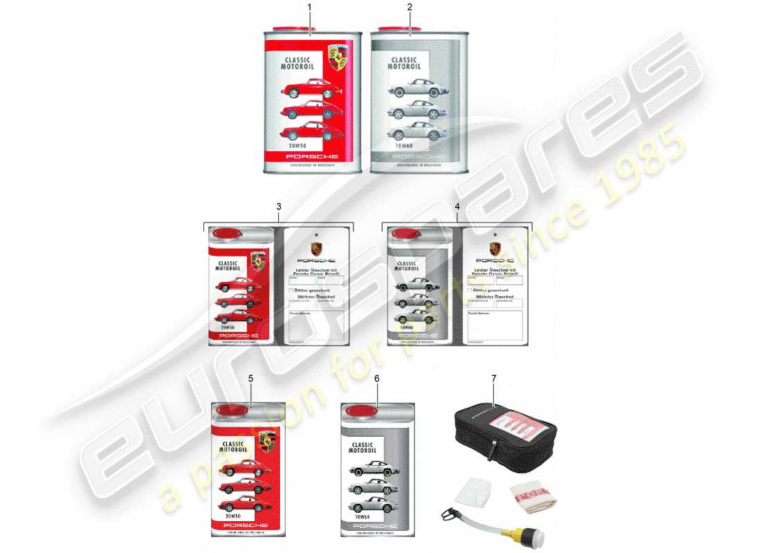 porsche 2013 (accessories) huile moteur - porsche classic - 1950-1998 schéma des pièces