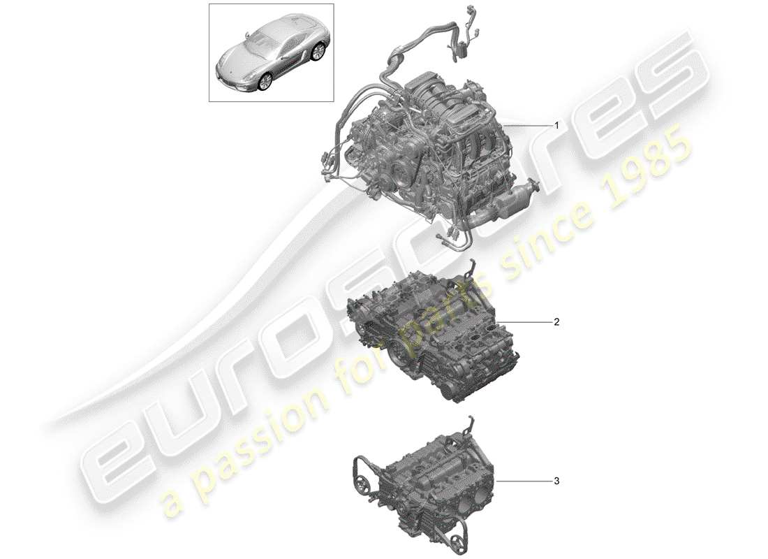 porsche 2016 (981 cayman) moteur de remplacement schéma des pièces