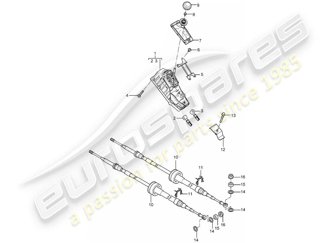 porsche 2005 (carrera gt) commande de transmission - boite de vitesses manuelle schéma des pièces