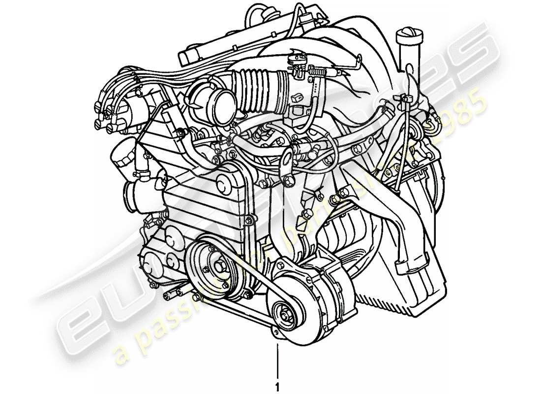 porsche 1982 (944) moteur de remplacement schéma des pièces
