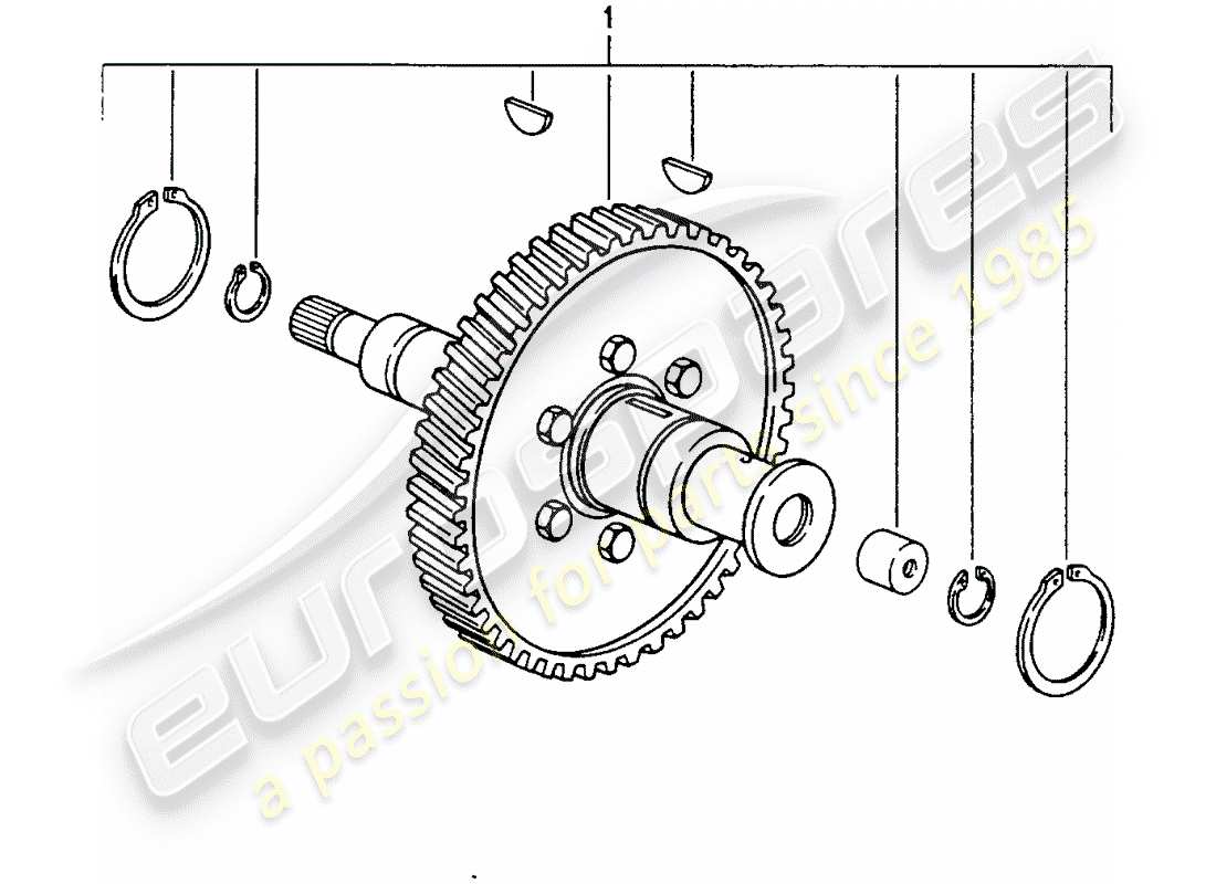 porsche 1966 (refurbished and exchange catalogue) manche intermediaire schéma des pièces