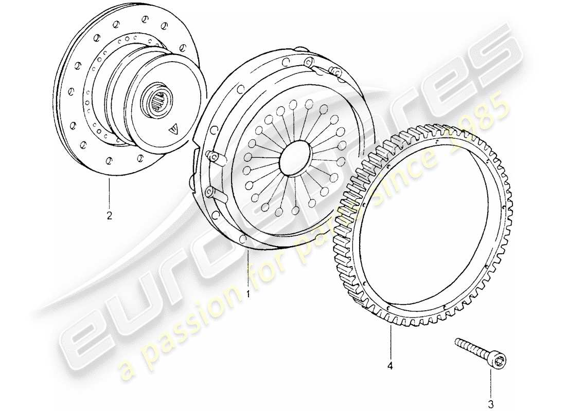 porsche 1990 (964) embrayage - d - mj 1989>> - mj 1989 schéma des pièces
