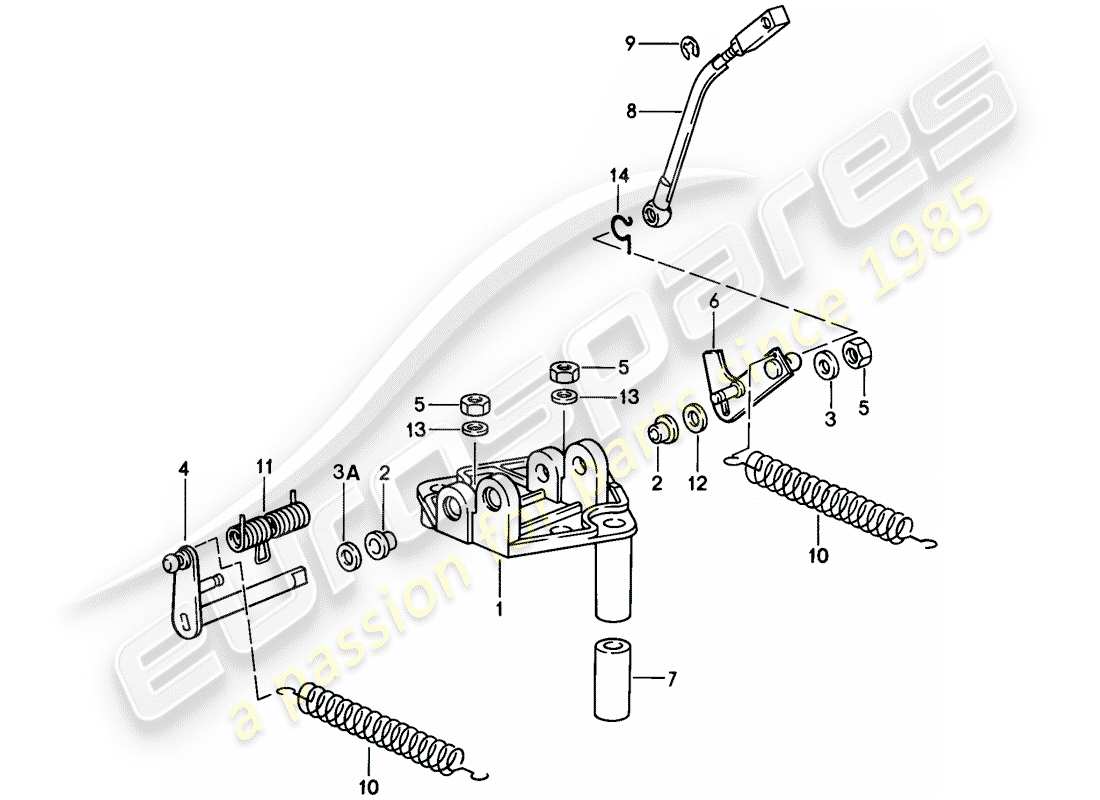 porsche 1988 (911) liaison d'accélérateur - support schéma des pièces