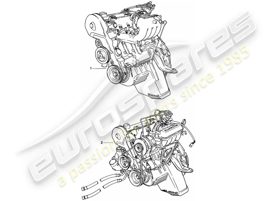 porsche 1976 (924) moteur de remplacement schéma des pièces