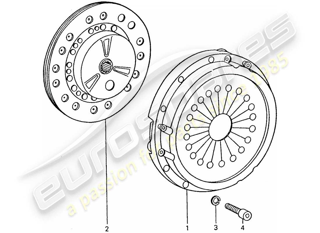 porsche 1975 (911 turbo) embrayage schéma des pièces