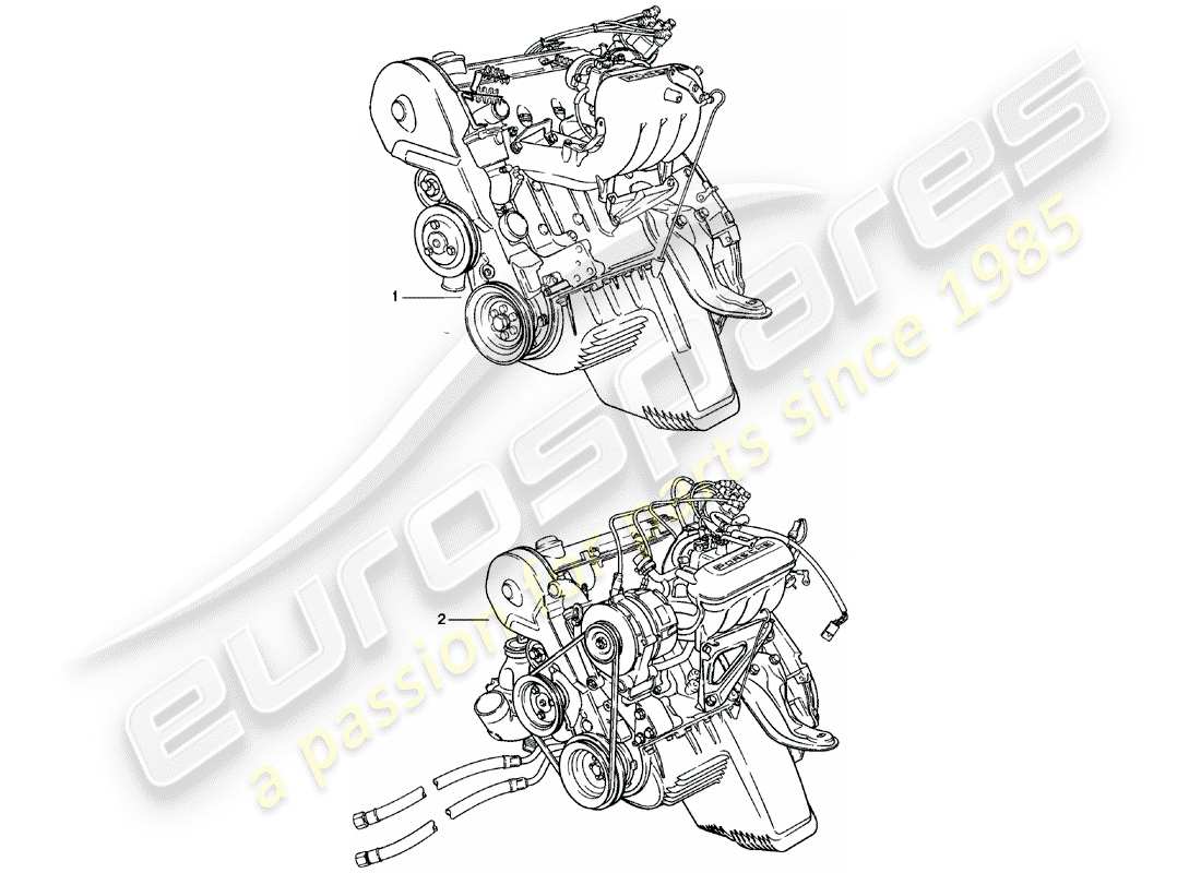 porsche 1984 (924) moteur de remplacement – m>>65x12345 schéma des pièces