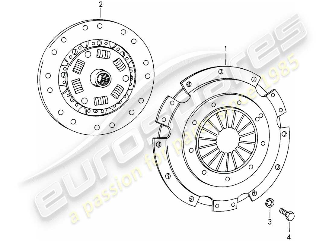 porsche 1965 (911/912) embrayage schéma des pièces