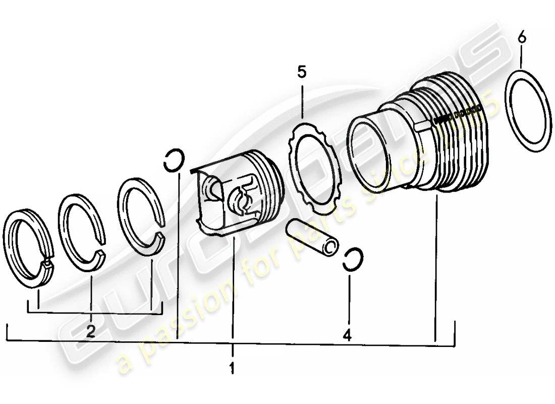 porsche 1989 (911) cylindre à pistons schéma des pièces