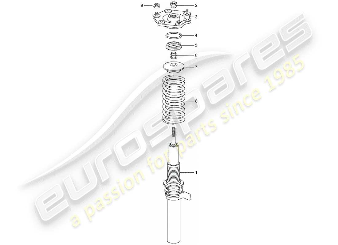 porsche 2002 (996 turbo / gt2) suspension - amortisseur schéma des pièces
