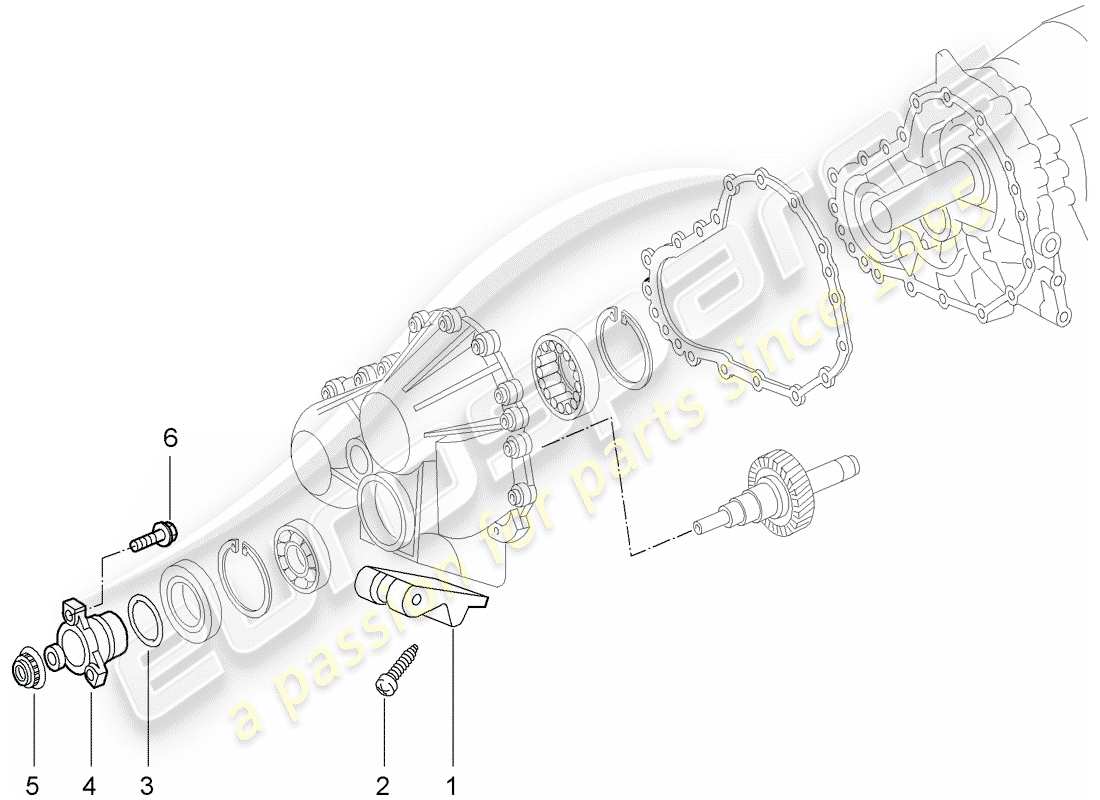 porsche 2002 (996 turbo / gt2) tiptronic - roues intégrales - mécanisme de conduite schéma des pièces