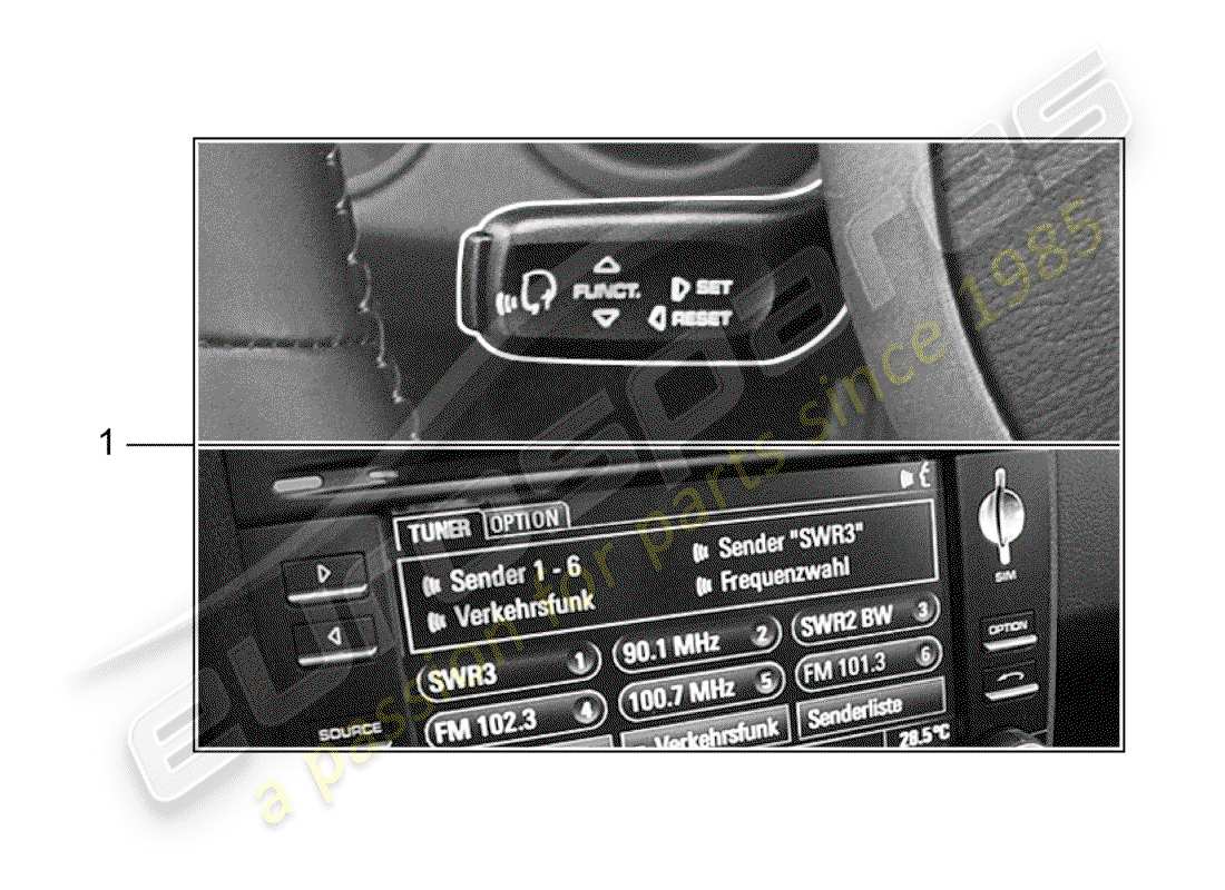 porsche 2005 (tequipment) sélection de la langue schéma des pièces