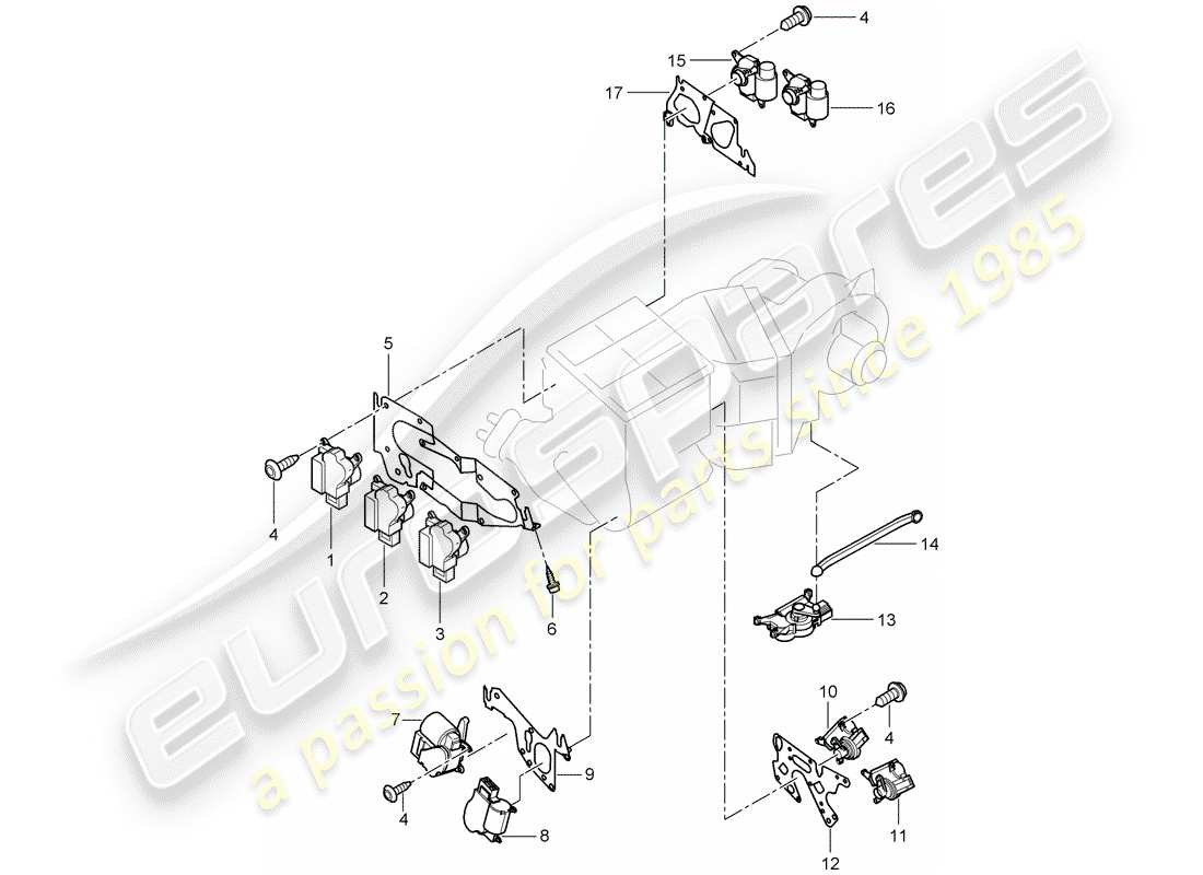 porsche 2010 (cayenne e1 9pa) moteur de réglage schéma des pièces