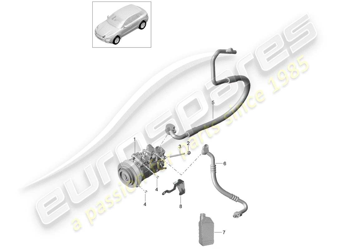 porsche 2016 (macan) compresseur schéma des pièces