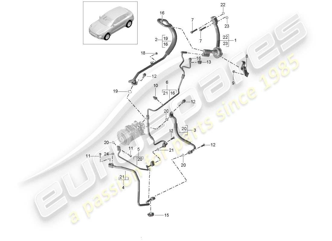 porsche 2016 (macan) circuit frigorifique schéma des pièces