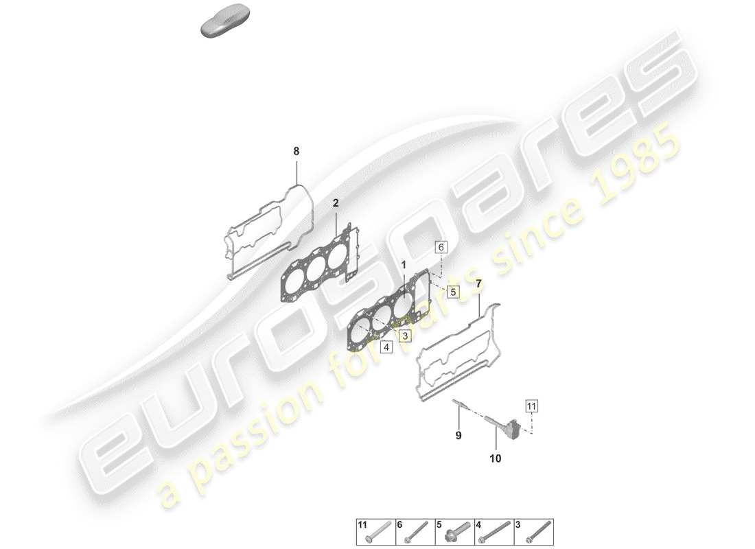 porsche 2019 (992-1) culasse schéma des pièces
